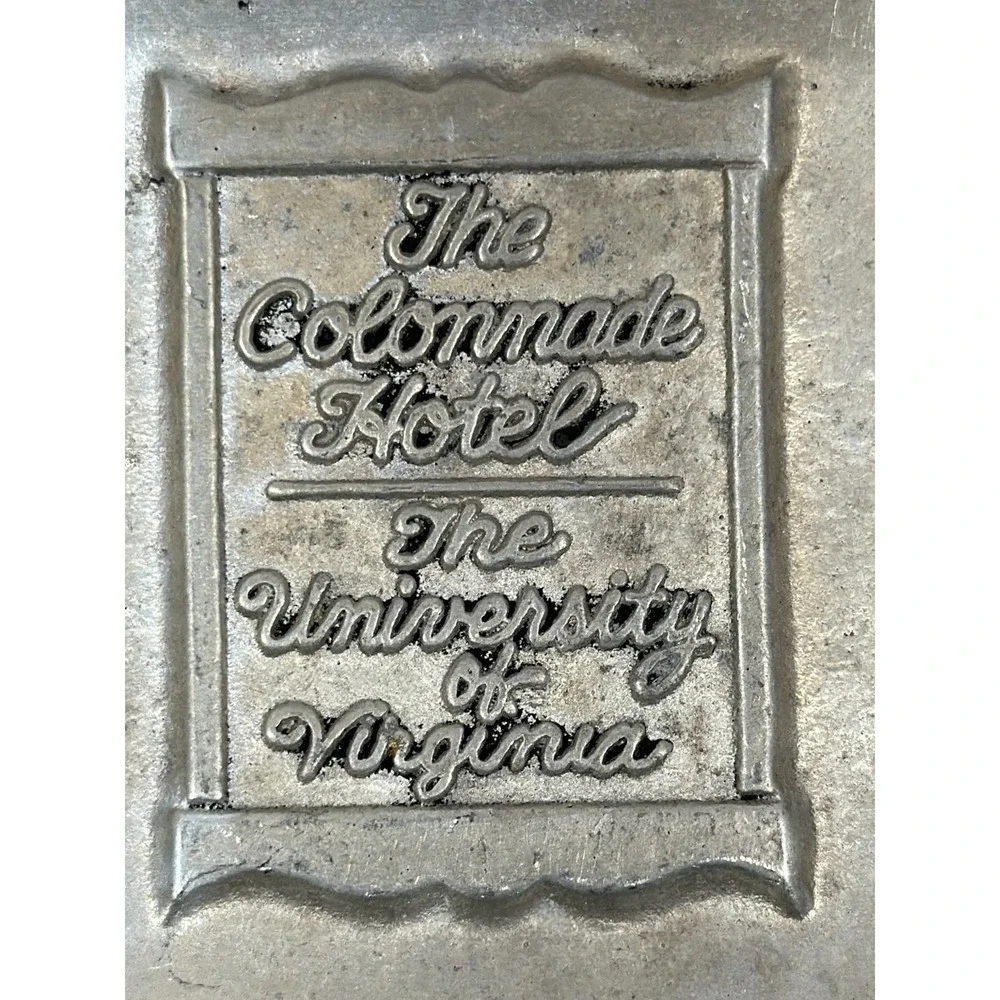 Vintage Pewter Ashtray Colonnade Hotel Virginia Old Money Retro Souvenir Decor